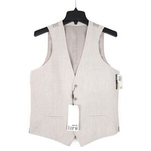 Bar III Men's Slim-Fit Linen Suit Separate Vest Tan Small NWT